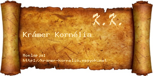 Krámer Kornélia névjegykártya